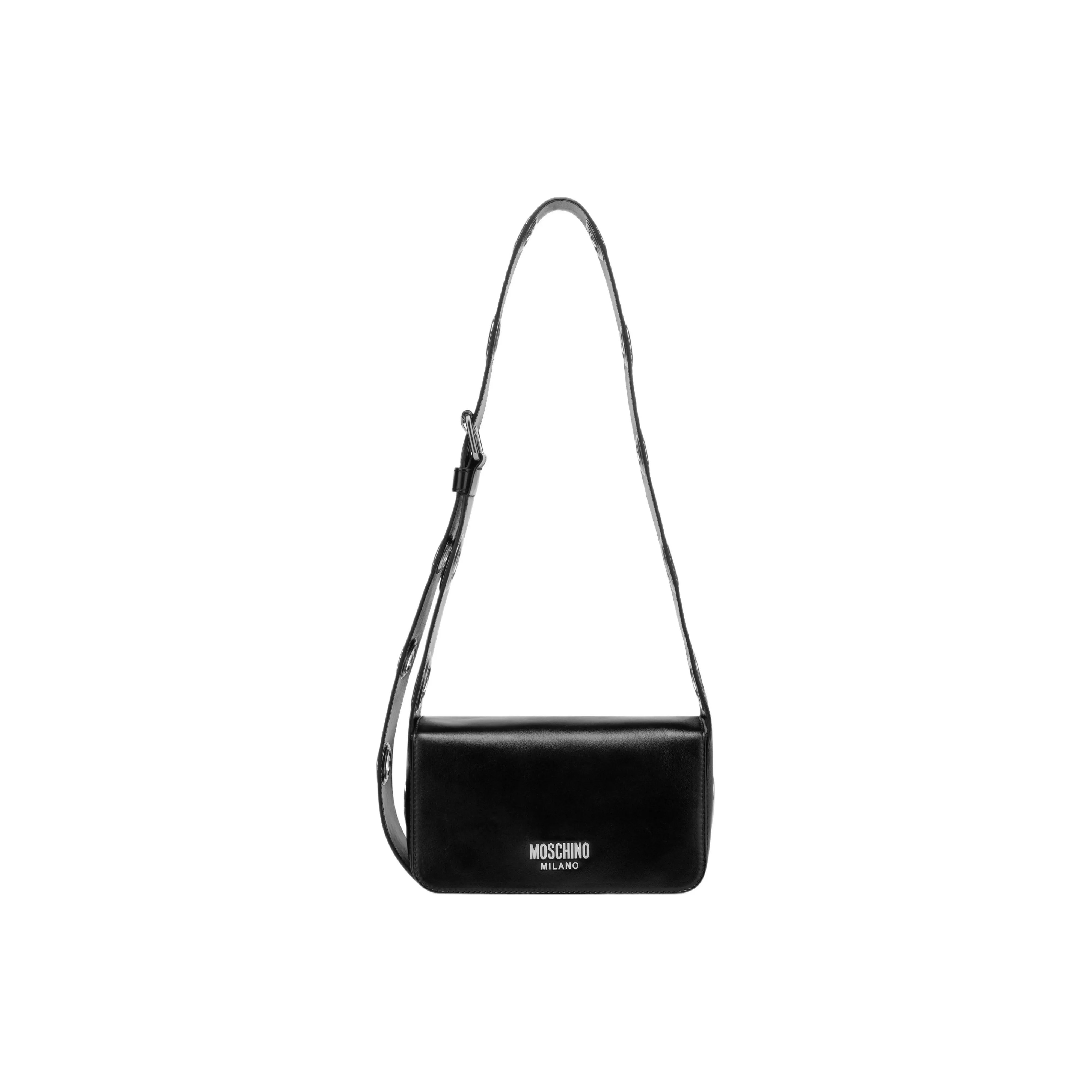 MOSCHINO Sheepskin Shoulder Bag Crossbody Bag Women's Black