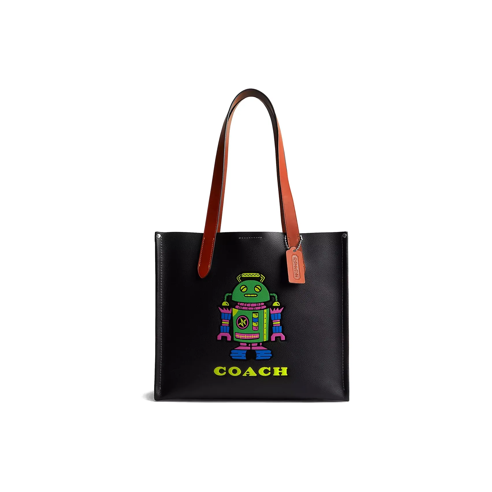 COACH Canvas с кожаными вставками тоут сумка сумка для покупок сумка на плечо сумка большая женская черная