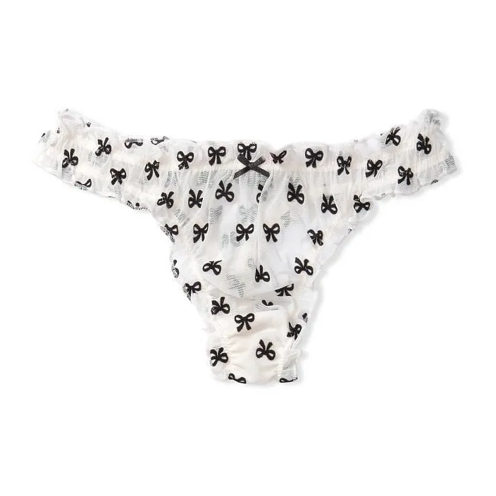 Victoria's Secret 1 Pack Белый Бант С принтом Женские Стринги