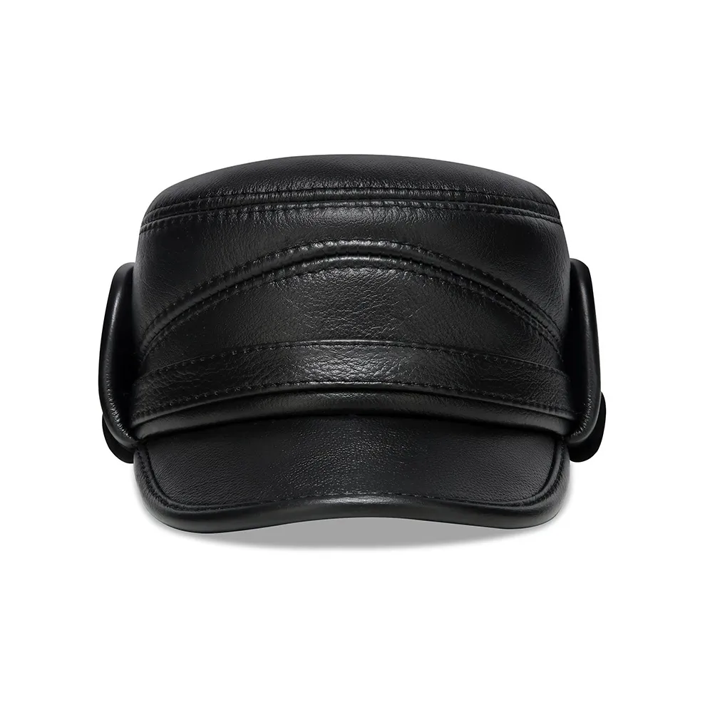 JEEP SPIRIT Top Grain Cow Leather Baseball Caps Men's