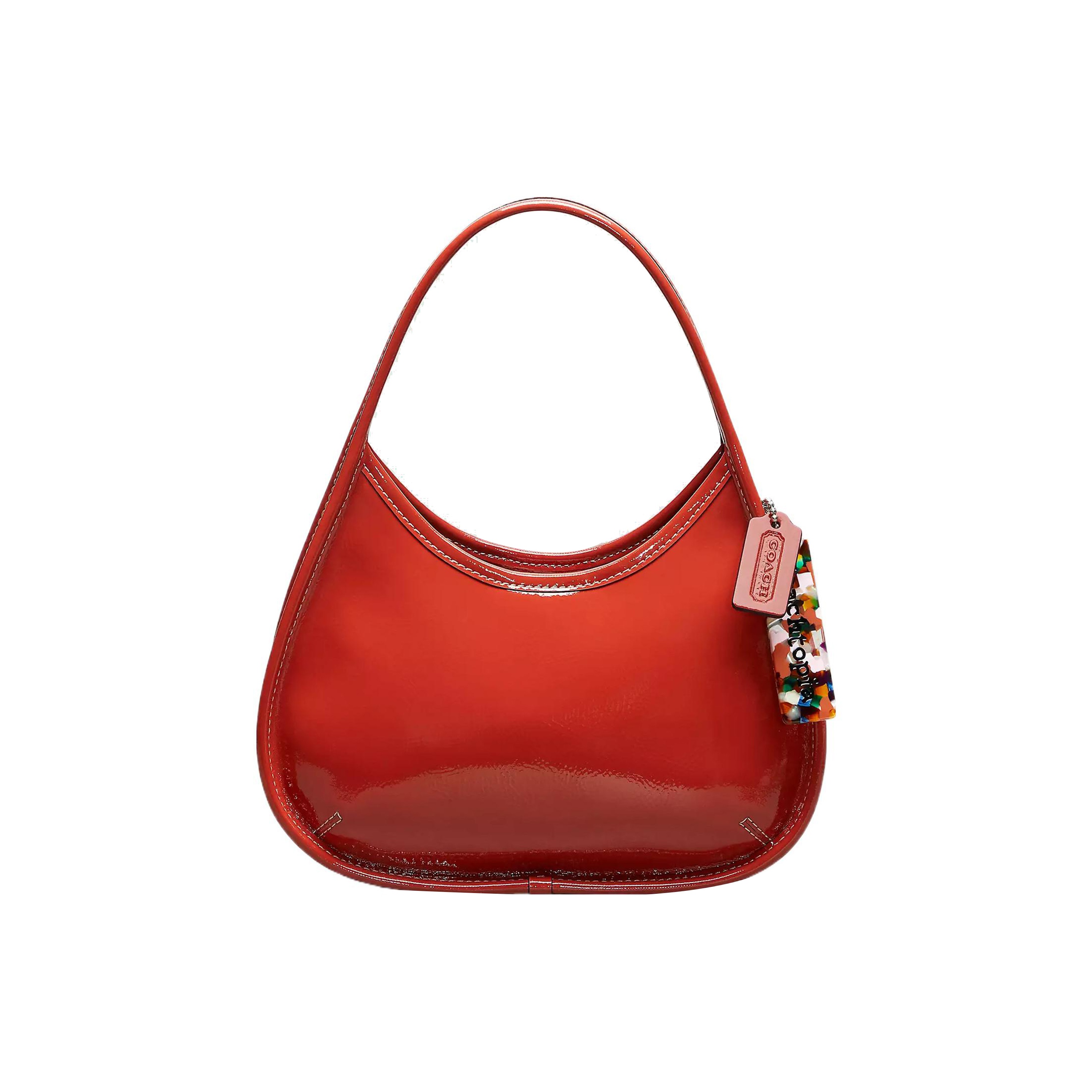 Vintage Coach Ergo Zip Hobo Shoulder Bag Red Leather 9025