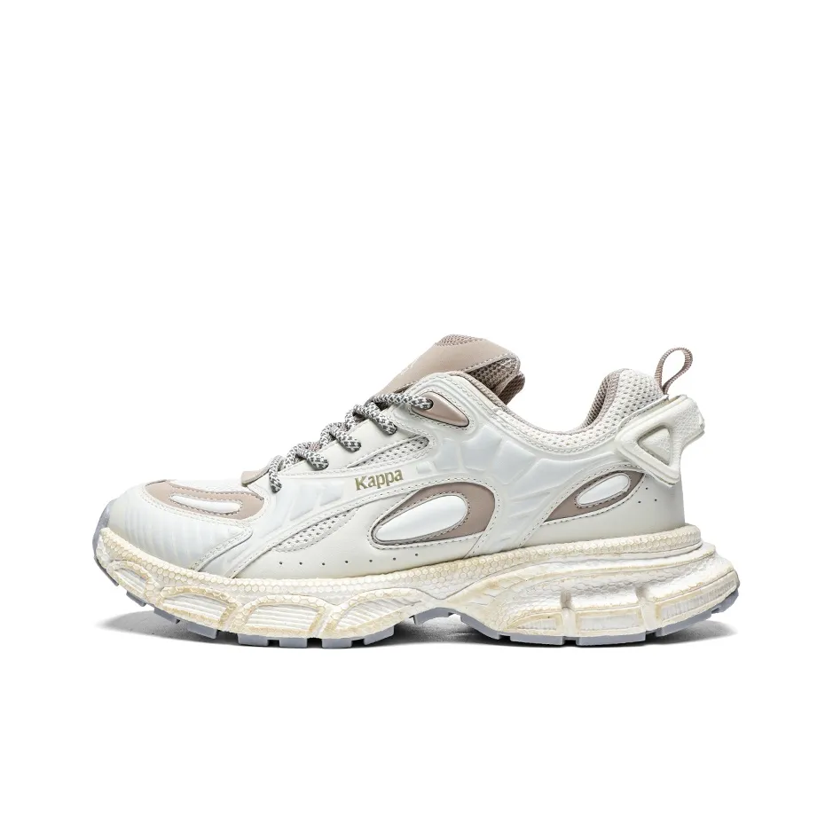 Kappa Anti Slip Wear Resistant Low Top Chunky Sneakers Men's Heron Feather White/Stag Brown