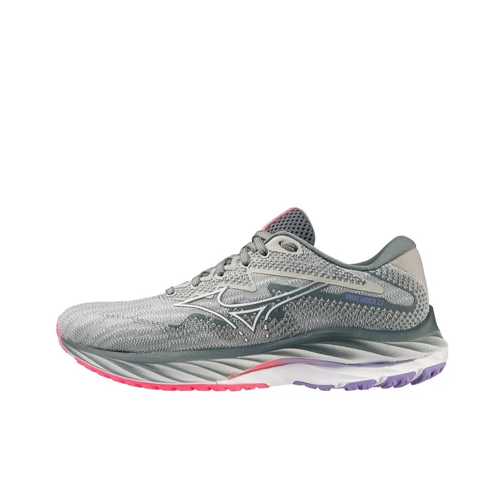 Mizuno Women's Wave Rider 27 'Pearl Blue Hi Vis Pink' Women's