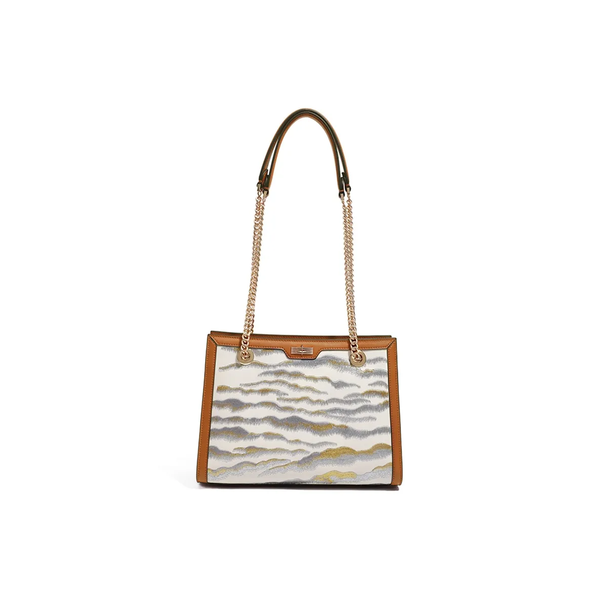 Forever Lucky Натуральная кожа Сумка через плечо Средняя Женская Золотисто-коричневый Туманный дождь Серебристо-серый