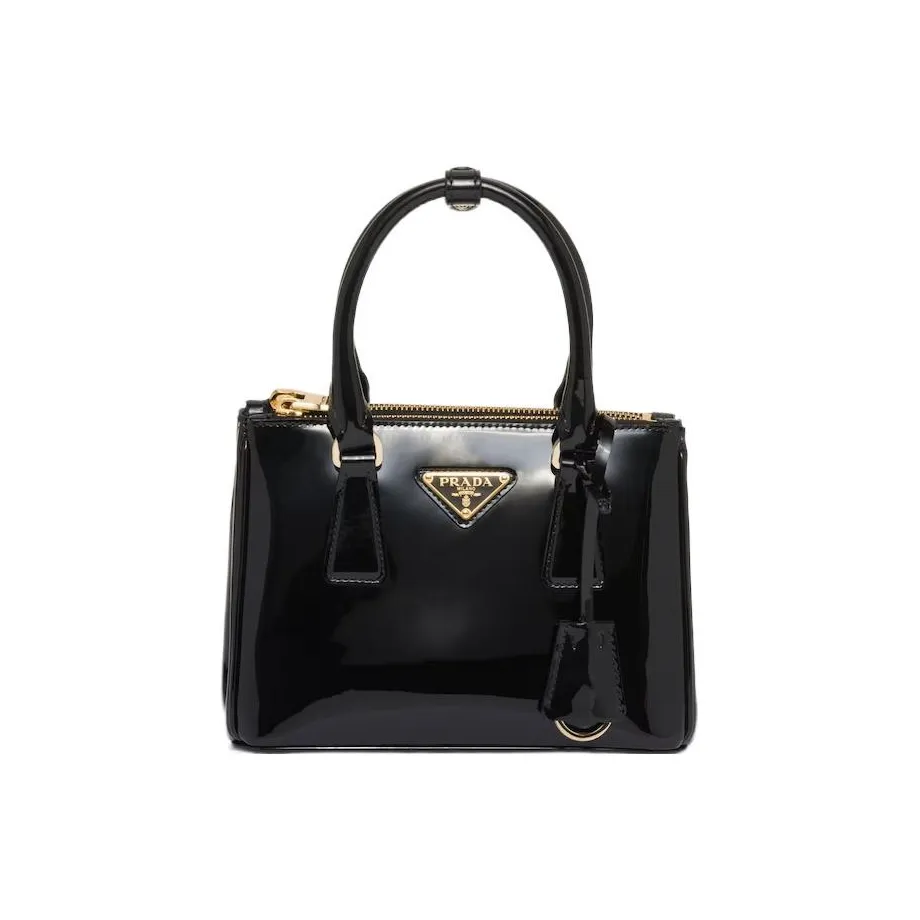 PRADA Galleria Killer Bag Patent Leather Shoulder Bag, Crossbody Bag, Handbag Mini Women's Black