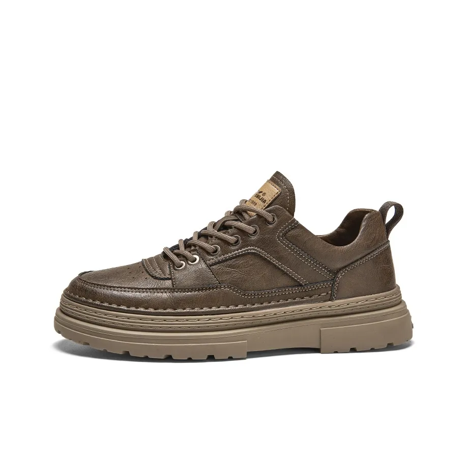 G.N.SHIJIA Men's Casual Shoes Men's Low Top Black/Khaki