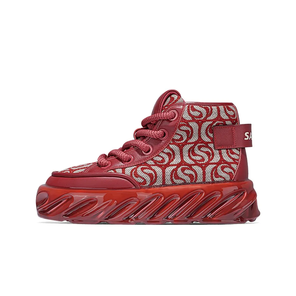SALAXI Mid Top Casual Shoes Unisex Red