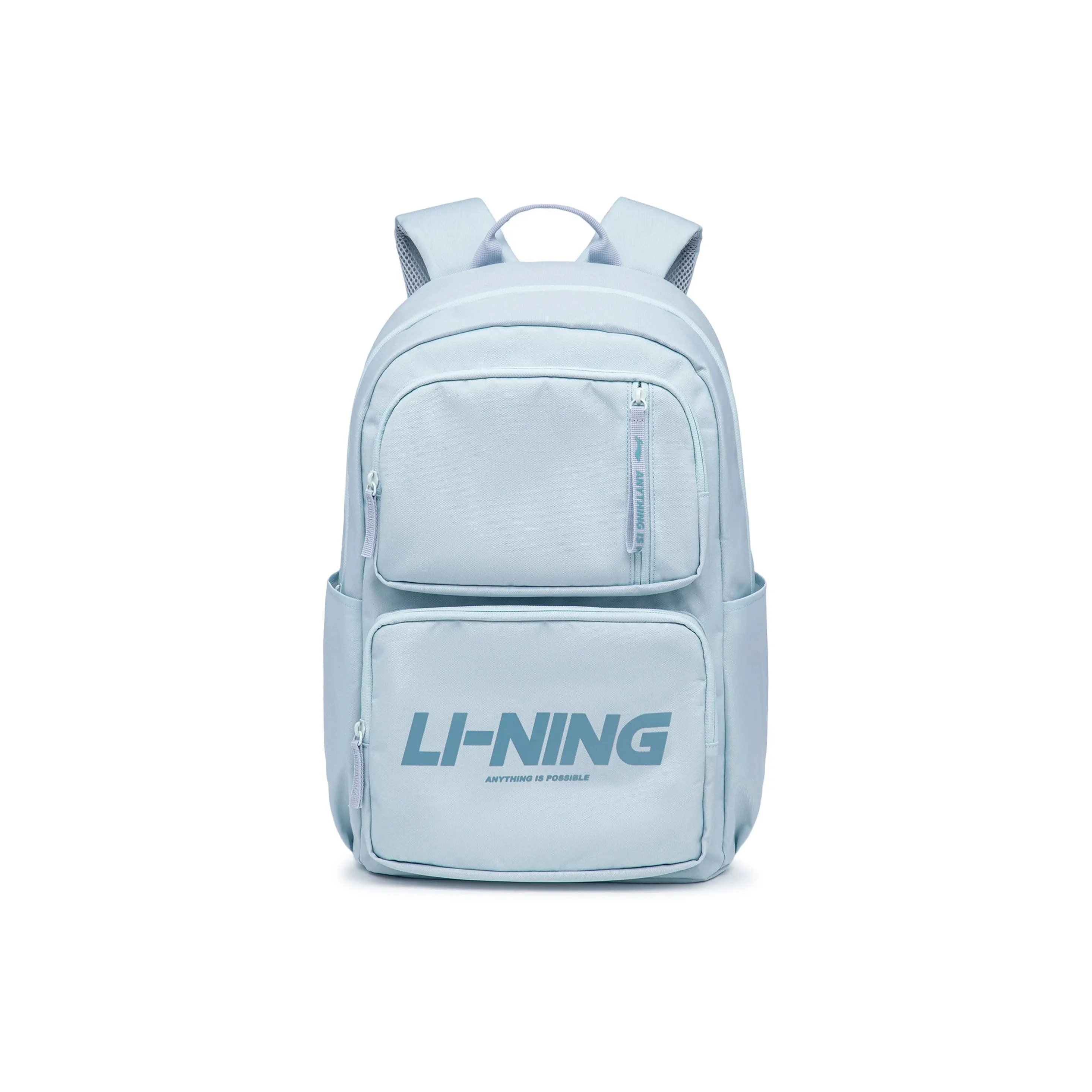 LiNing Sports Life Collection Fabric Students Backpack Unisex Gray Blue
