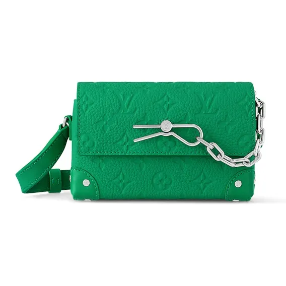 LOUIS VUITTON Steamer Leather Shoulder Bag Crossbody Bag Mini Men's Green