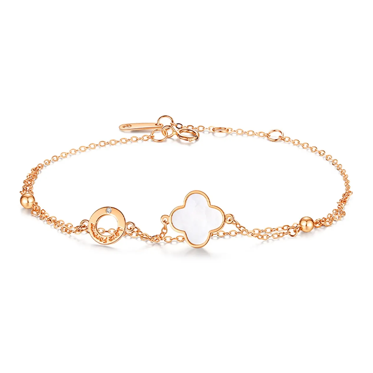 HOLLY RYAN Розовое золото Белый перламутр Four Leaf Clover Браслет Женский