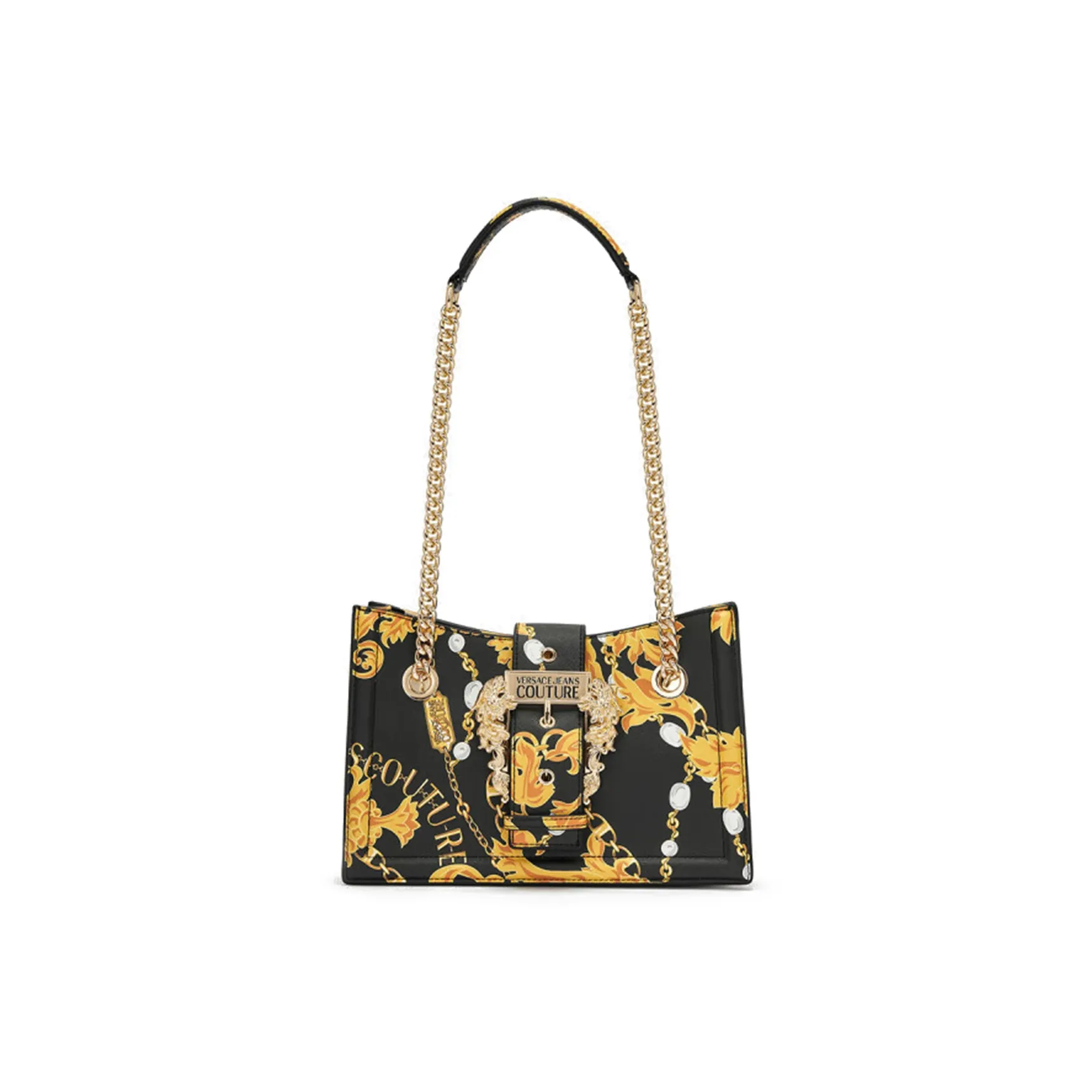 VERSACE JEANS COUTURE Сумка из искусственной кожи сумка через плечо большая женская черная и золотая