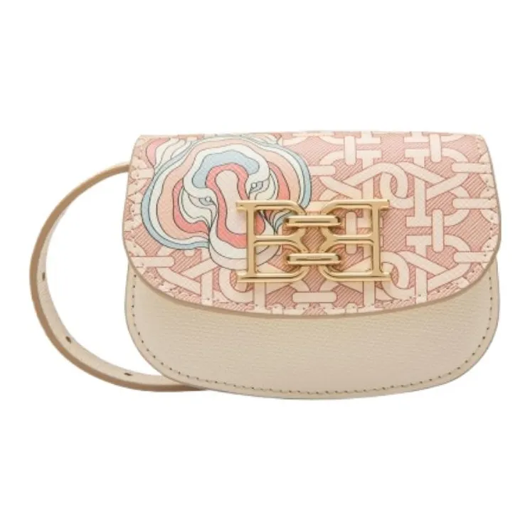 BALLY TPU Седло Сумка Сумка через плечо Мини Женская Розовая и Белая