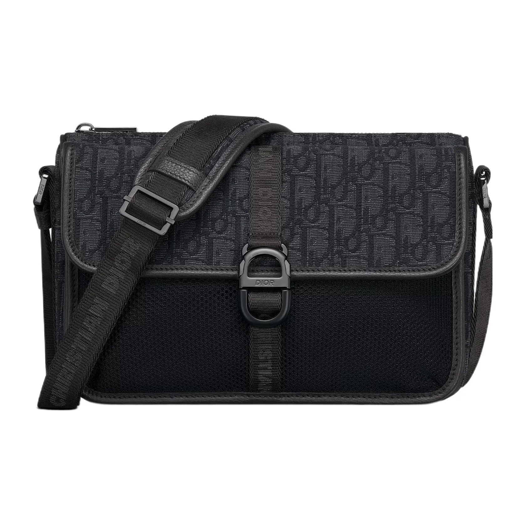 DIOR Oblique Print Shoulder Bag, Crossbody Bag Regular Men's Black