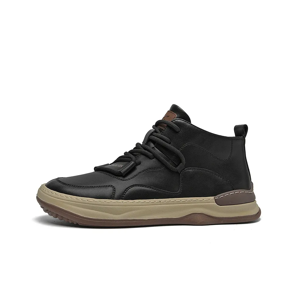 SEPTWOLVES Водонепроницаемый Амортизация Увеличение Высоты MID Топ Скейтборд Кроссовки Мужские