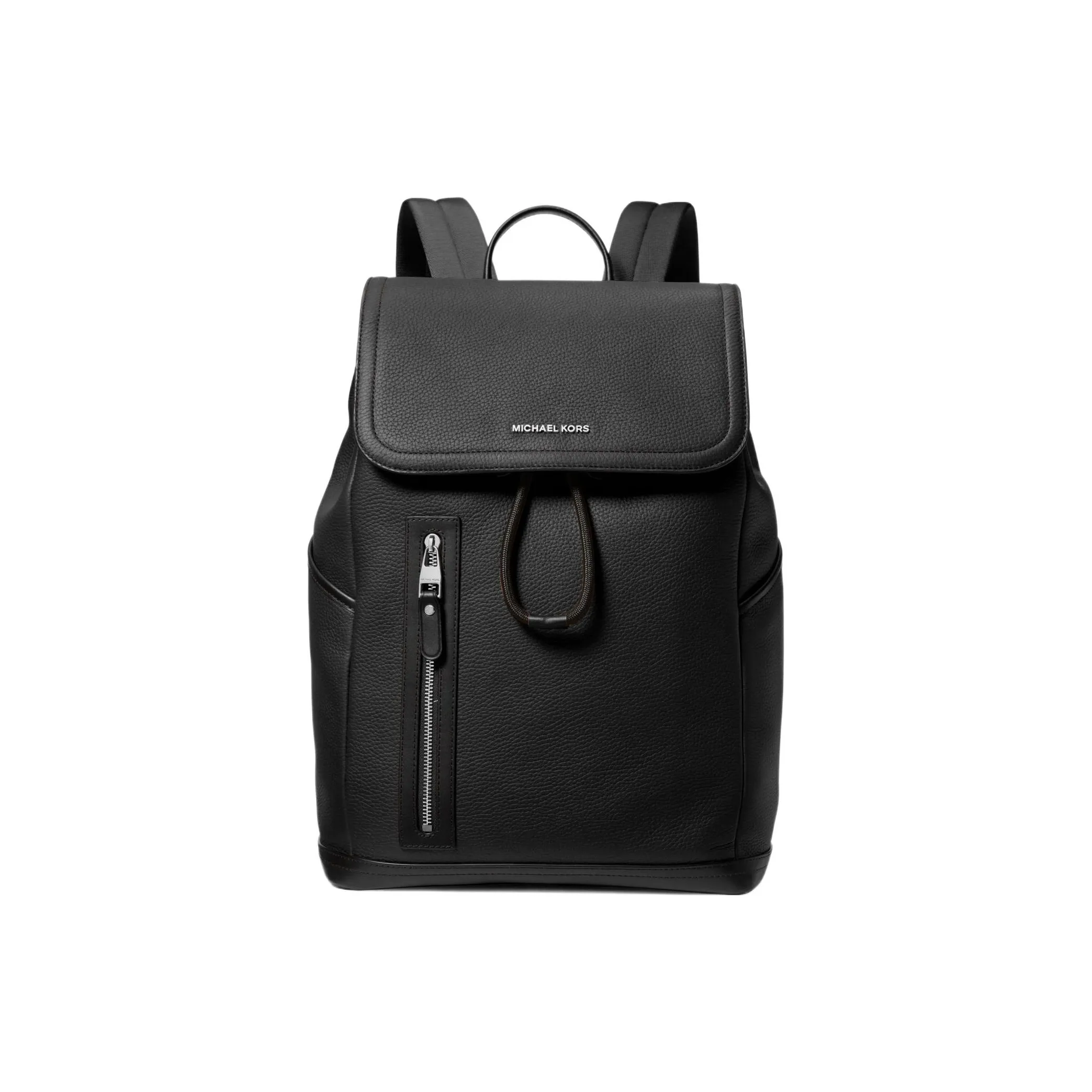 MICHAEL KORS Hudson Litchi Grain Leather Backpack Men's Black