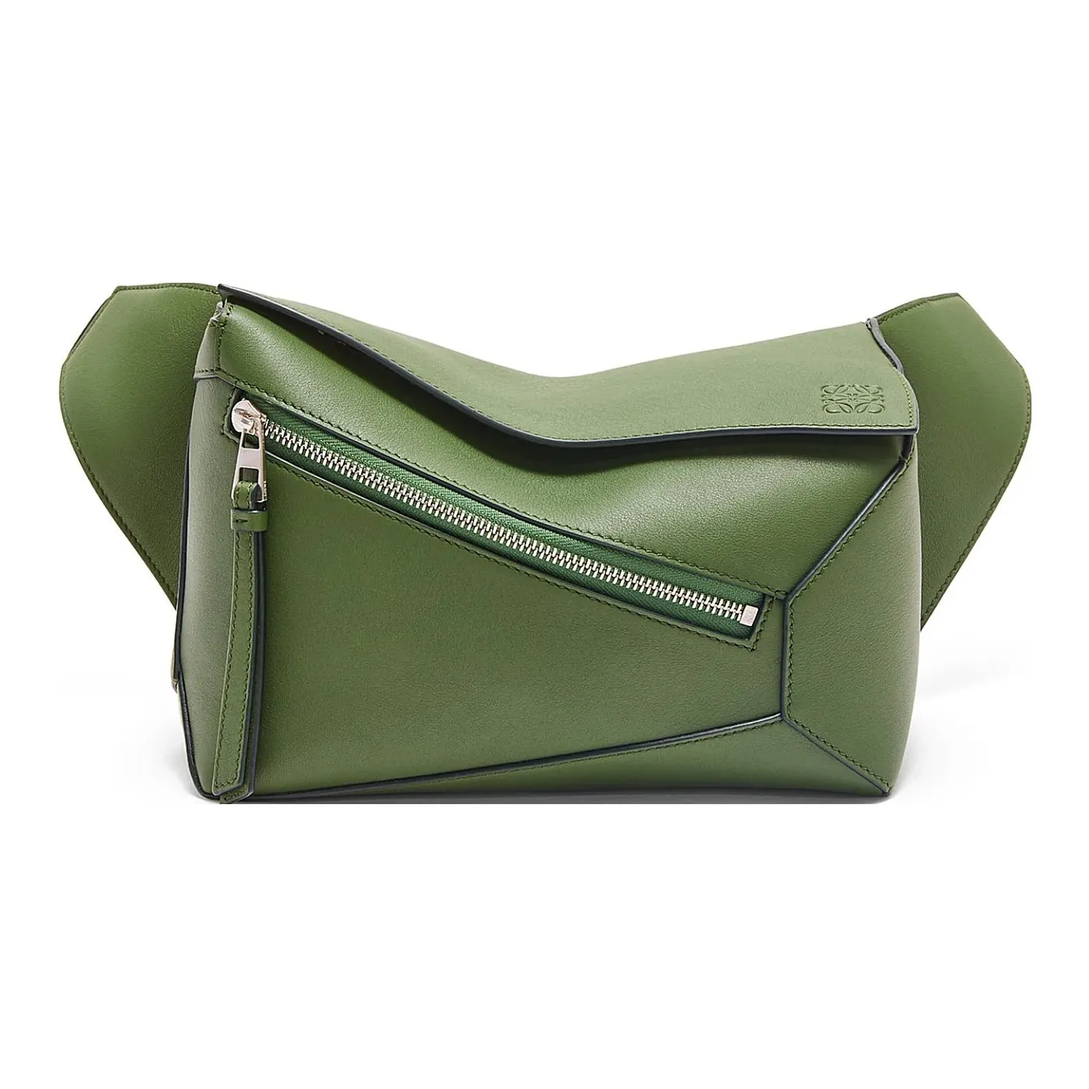 LOEWE Puzzle Cow Leather Fanny Pack Small Size Men's Forest Green