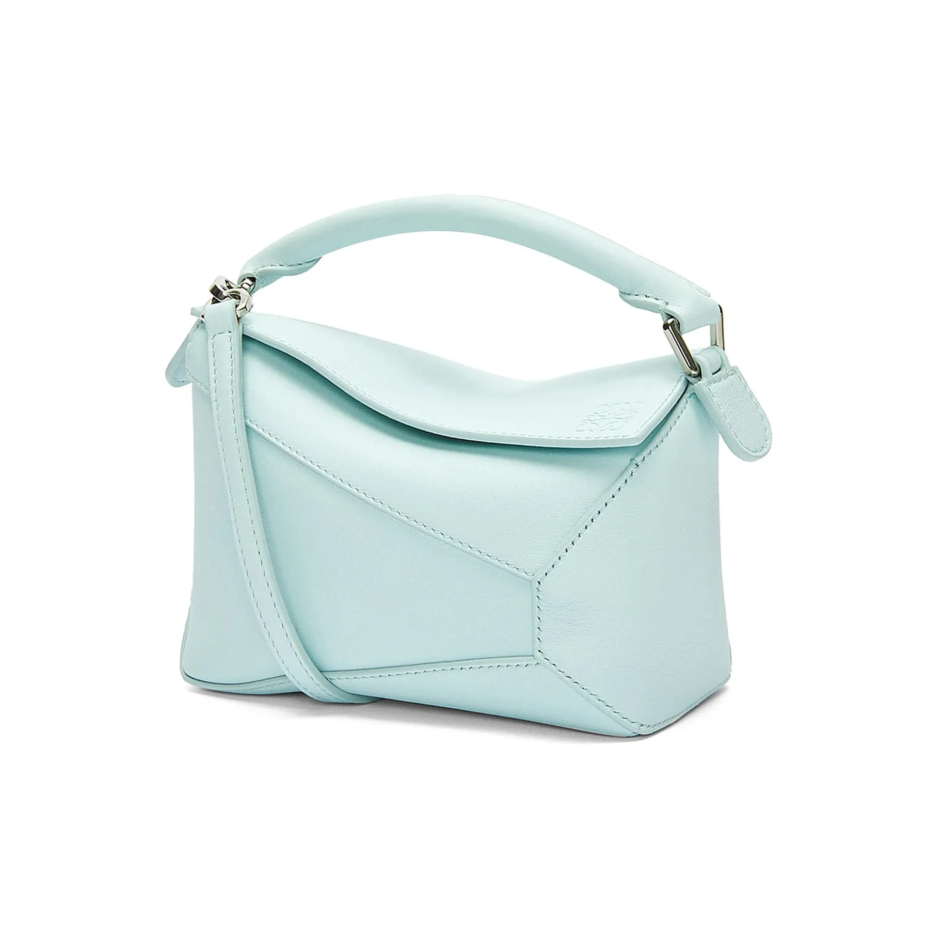 LOEWE Puzzle Cow Leather Handbag, Shoulder Bag, Crossbody Bag Mini Women's Iceberg Blue