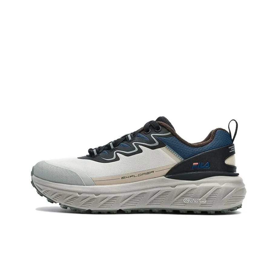 FILA Устойчивые к истиранию низкие беговые кроссовки для мужчин серо-синие