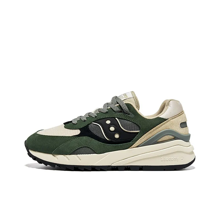 Saucony Shadow 6000 Slip Resistant Height Increasing Low Top Running Shoes Unisex Green Beige Black