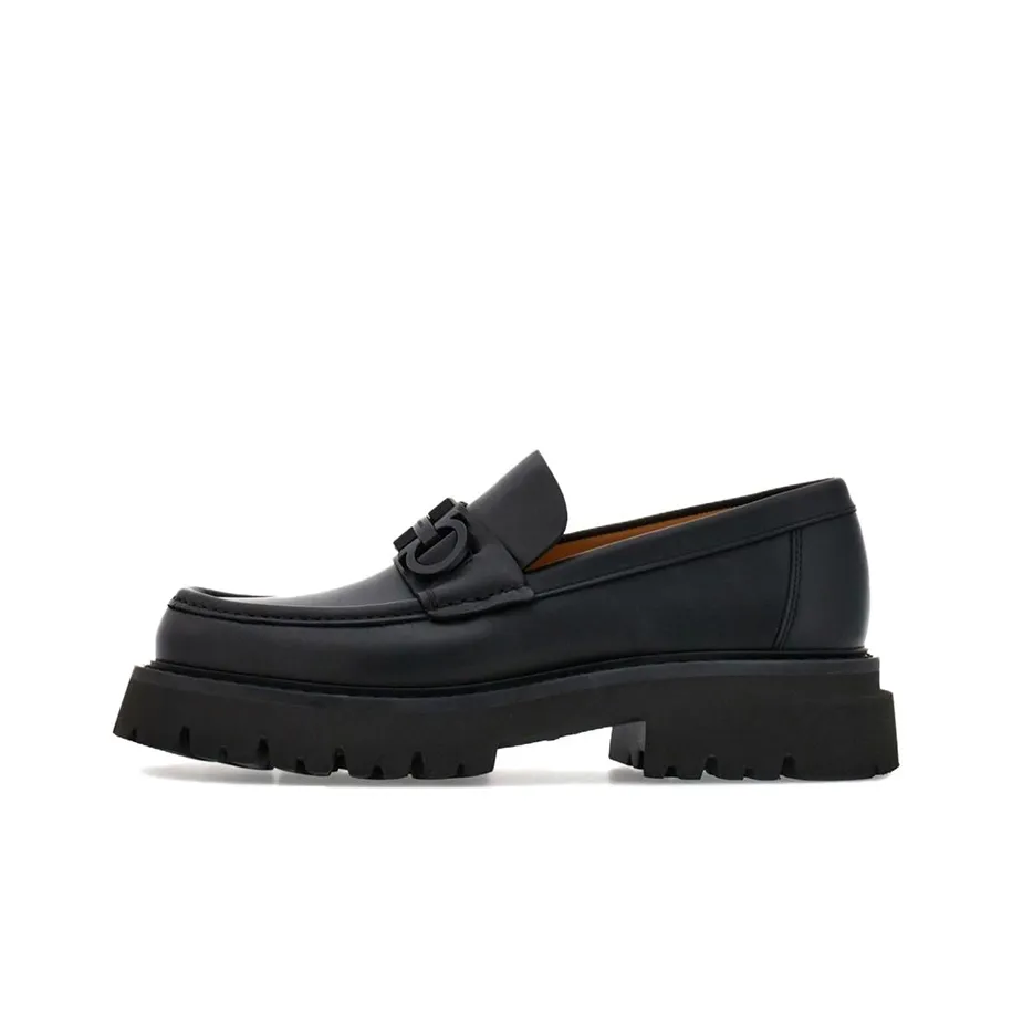 FERRAGAMO Florian Square-toe Leather Loafers