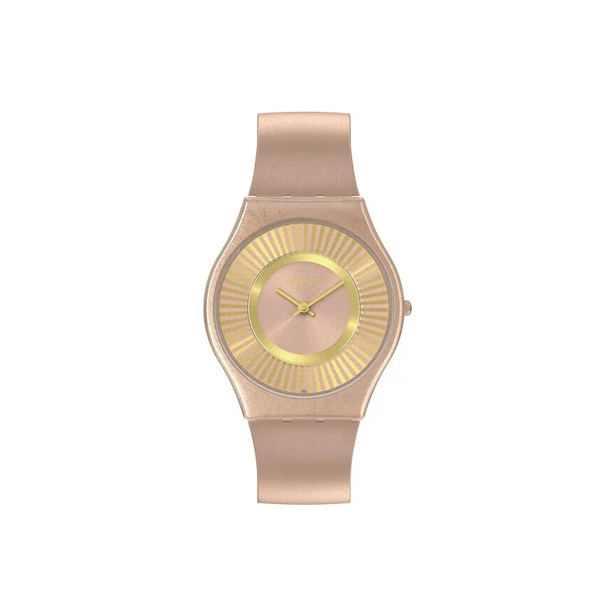 Swatch Quartz Movement Унисекс Часы 34 мм Золотые