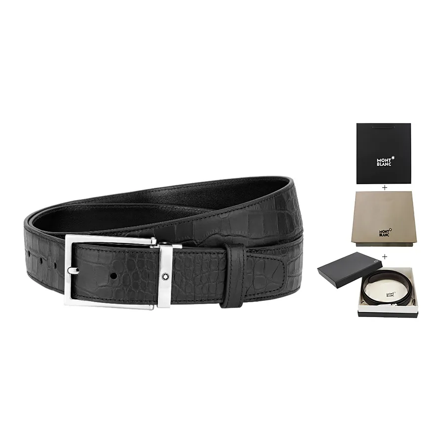 MONTBLANC Кожаные ремни Мужской Черный 3,5 см