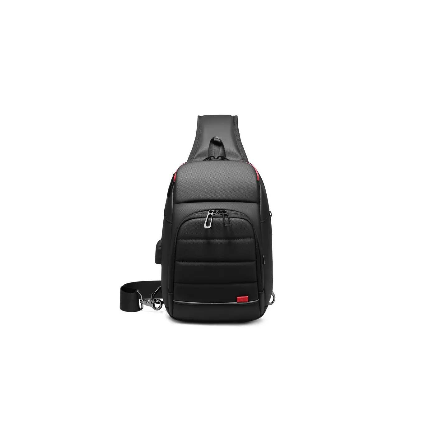 EURCOOL PVC Crossbody Small Backpack Sling Bag Regular Unisex Black