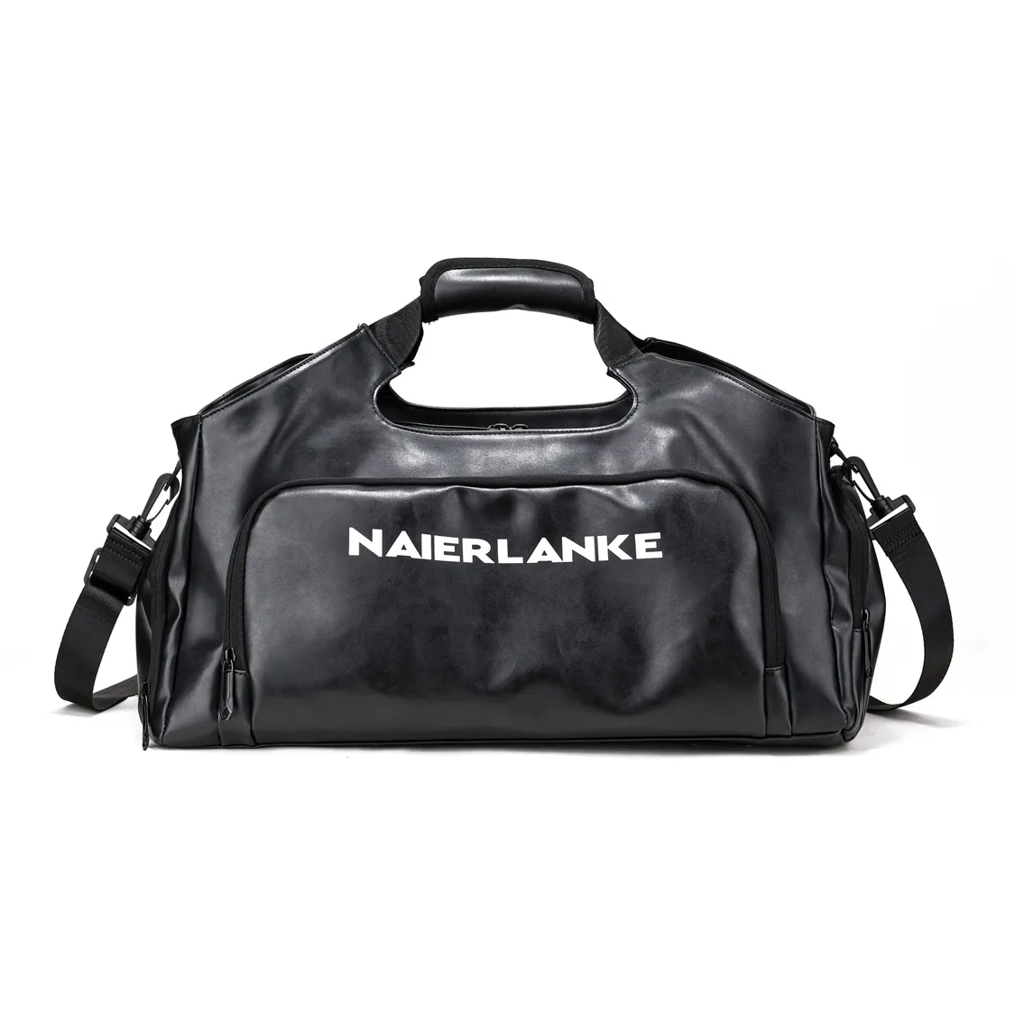 RUIGOR PU Handbag Storage Travel Bag Black Unisex