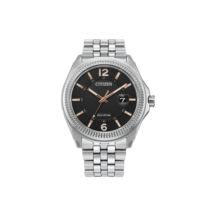 CITIZEN Светильник Кварцевый механизм Нержавеющая сталь Ремешок Часы 42 мм Мужские часы Черный циферблат AW1740 54H