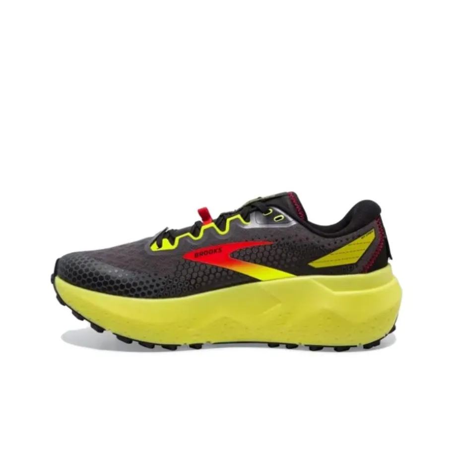 brooks medial Caldera 6 Anti Slip Wear Resistant Low Top Running Shoes Men's Gray Yellow