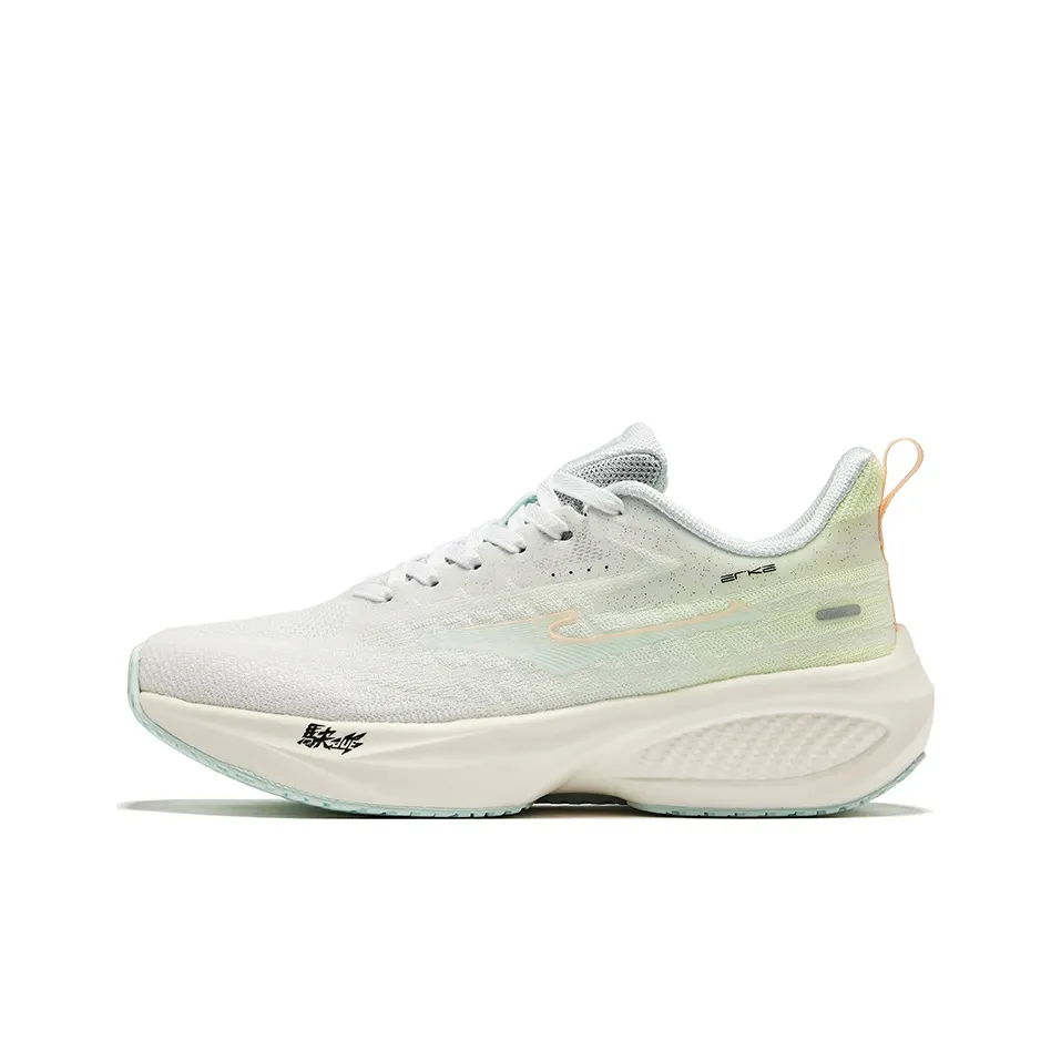 Erke Амортизация Износостойкие Низкие Кроссовки для Бега Женские Истинно Белый Прозрачный Синий