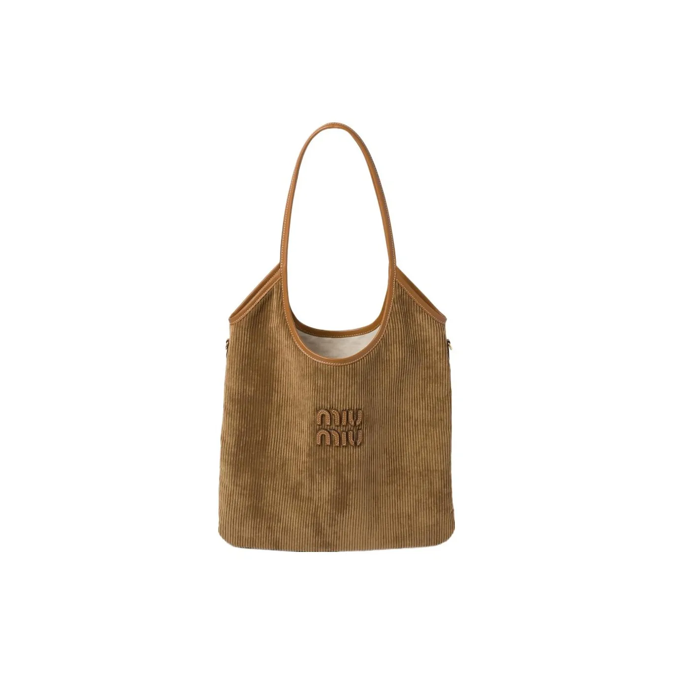 MIU MIU Corduroy Handbag Women's Cinnamon