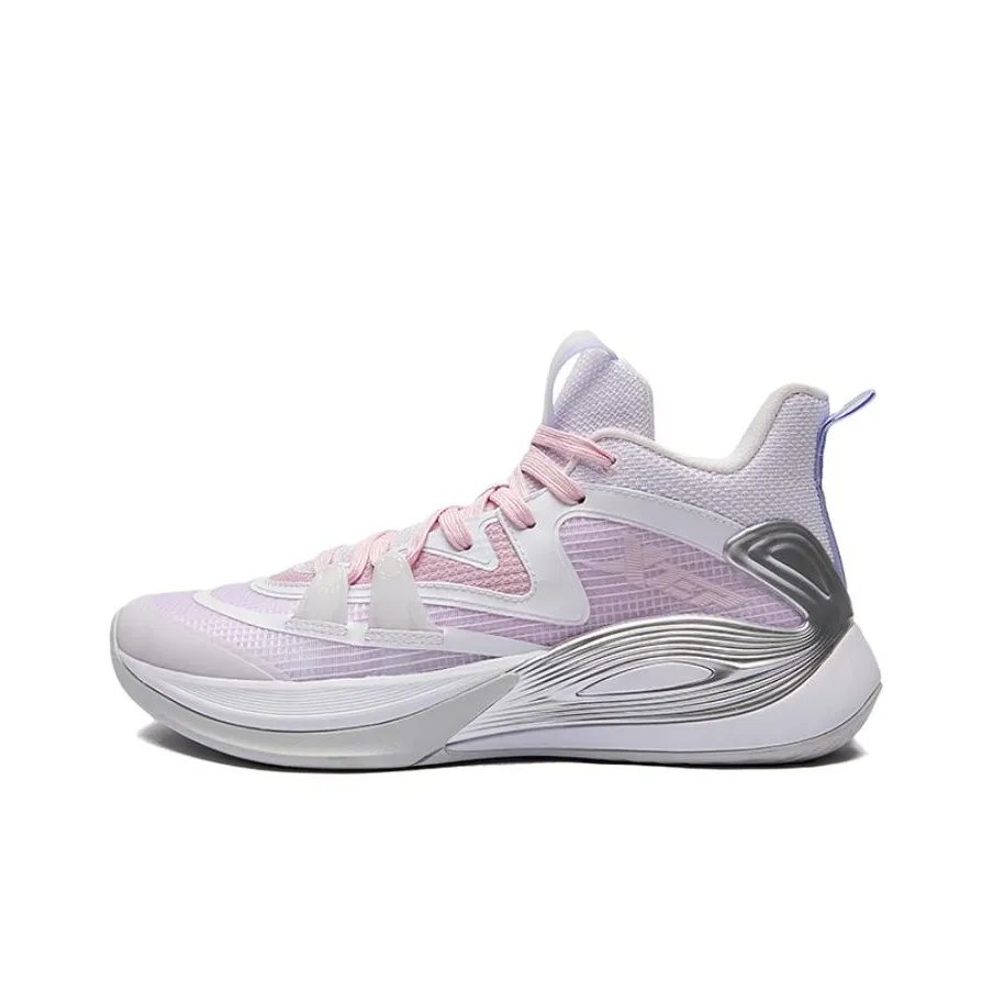 XTEP Slip-resistant Abrasion-resistant High-top Basketball Shoes Men's Pink XTEP Противоскользящие Износостойкие Высокие Баскетбольные Кроссовки Мужские Розовые