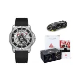 YB13148J1 실버 케이스 블랙 프레임, 실리콘 밴드 [람보르기니 Supercar Hobby 모델 의류 세트]