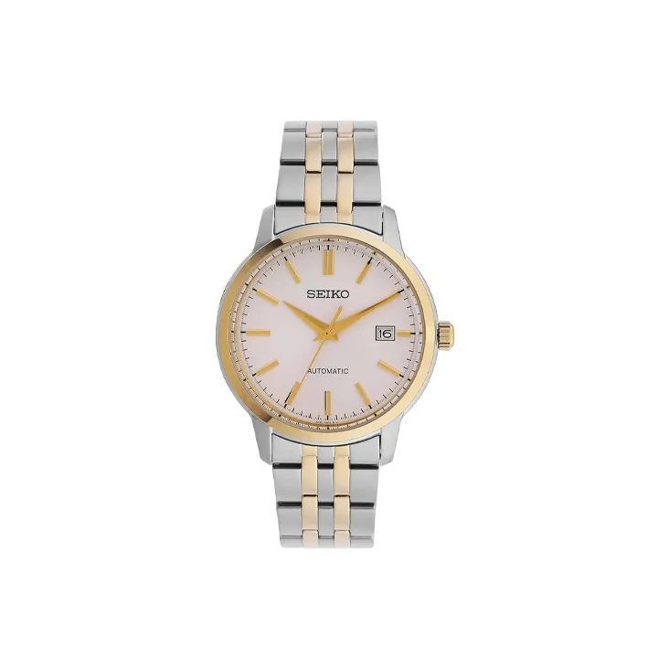 SEIKO Automatic Mechanical Movement Stainless Steel Strap Watch Men's Watches White Dial