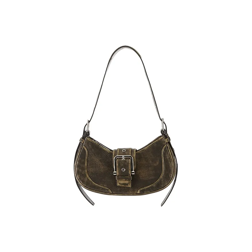 OSOI HOBO BROCLE Гладкая Телячья Кожа Сумка через плечо Женская Коричневая