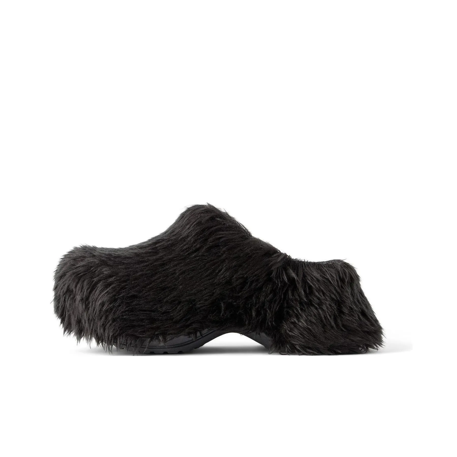 Balenciaga Crocs Mules 'Black Fake Fur On Rubber' Women's