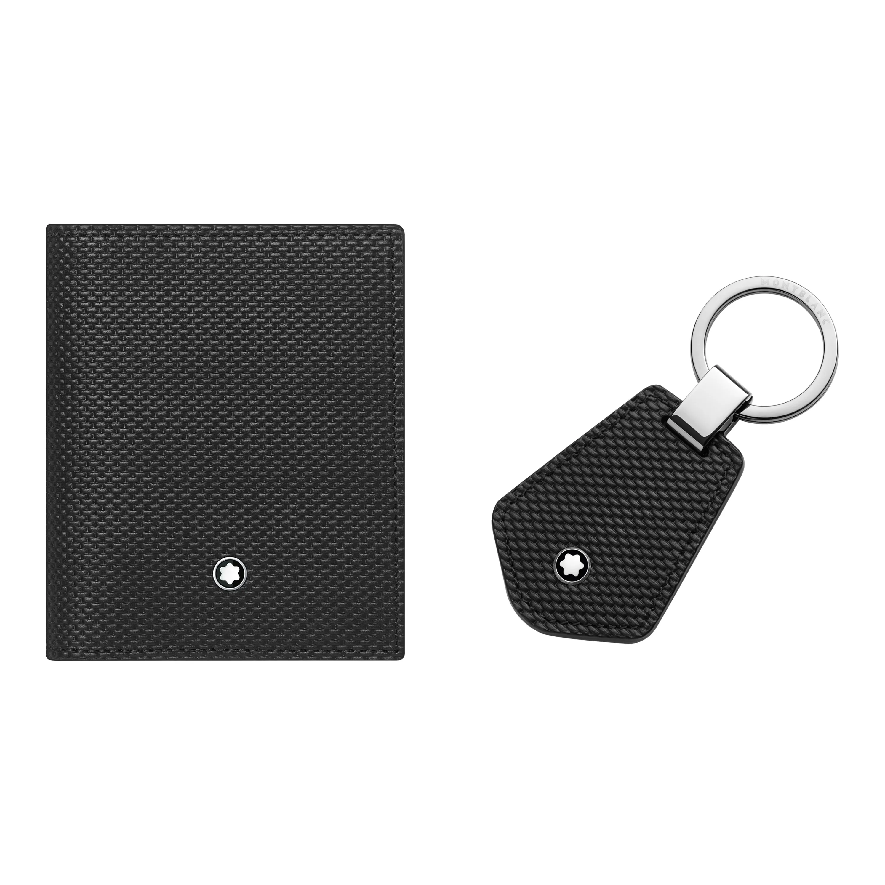 MONTBLANC Leather Business Card Holder Keychain Set Gift Box Set Trumpets Men's Black