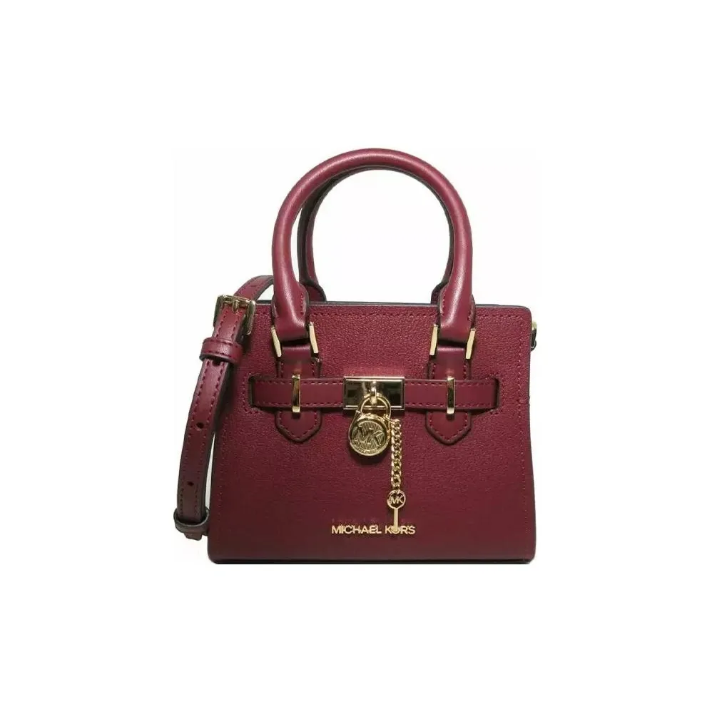 MICHAEL KORS Hamilton Series Кожа Тоут Сумка Сумка для покупок Сумка через плечо Сумка Мини Женская Deep Вишнево-красная