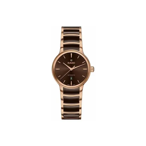 RADO Автоматический Механический Movement Женские Crystal Collection Часы 30,5mm*10,3mm Коричневый