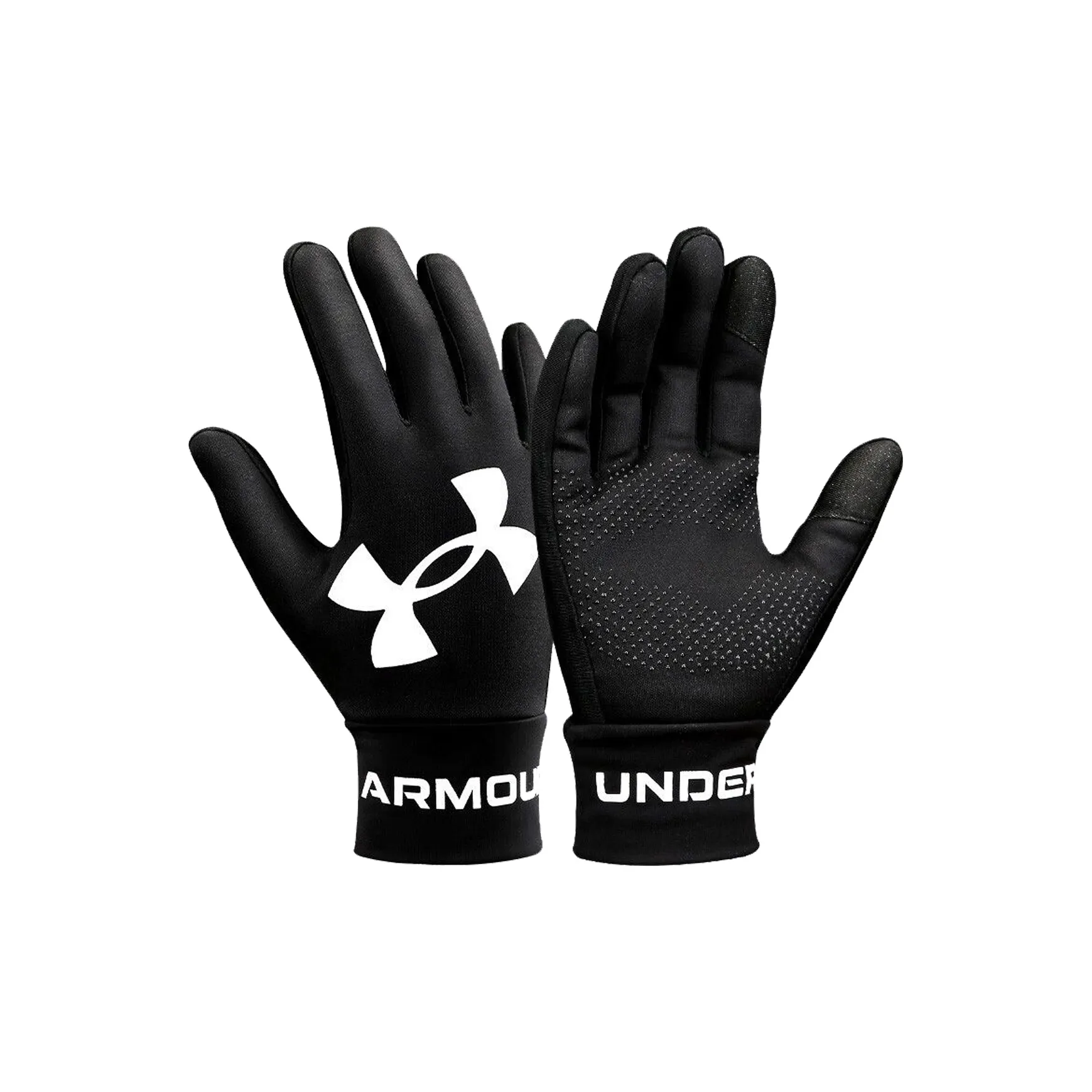 Under Armour Polyester Sports Gloves Unisex Black Gray