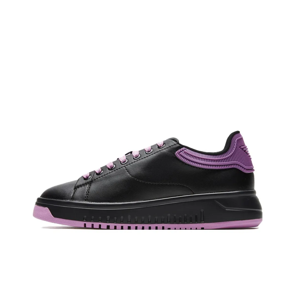 EMPORIO ARMANI Low Top Skateboard Shoes Women's Black Purple