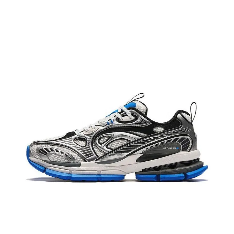 Anta Champion Series Durable Breathable Low Top Running Shoes Men's Gray Blue