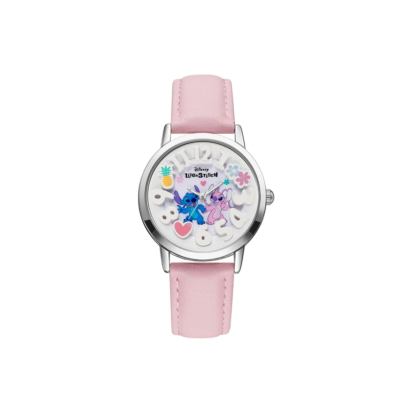 Серия Disney Stitch кварцевый механизм кожаный ремешок часы женские белый циферблат