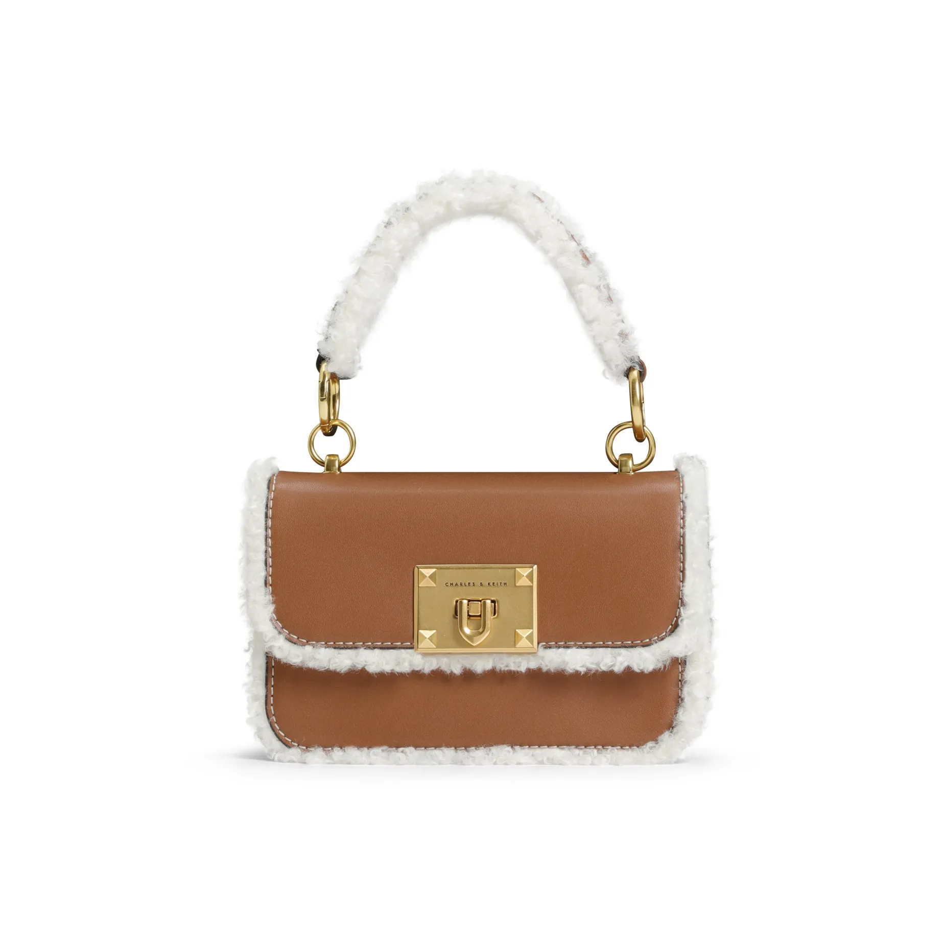 CHARLES KEITH Ткань Charles Keith Сумка Маленькая квадратная сумка Ручная сумка Сумка через плечо Маленькая Женская