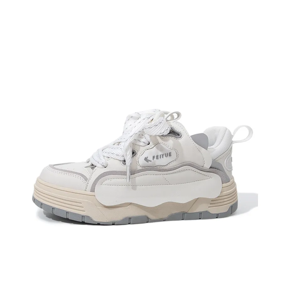 Feiyue Anti Slip Wear Resistant Low Top Skateboard Shoes Women's White