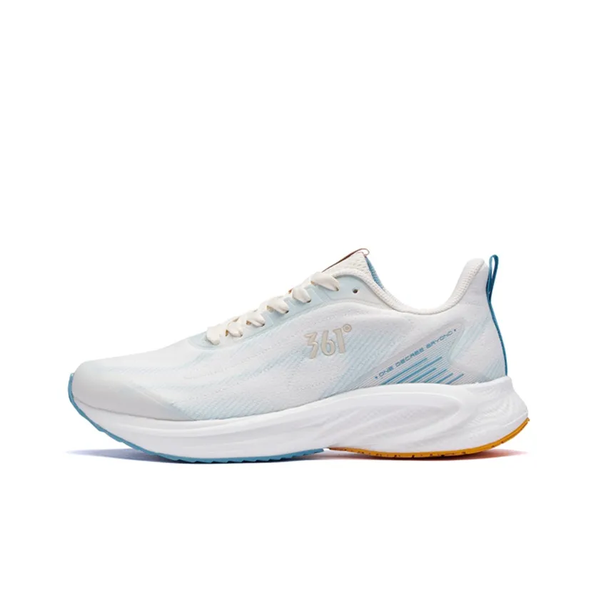 361° QU!KFOAM Cushioned Wear-Resistant Slip-Resistant Low-Top Running Shoes Men's Beige Blue