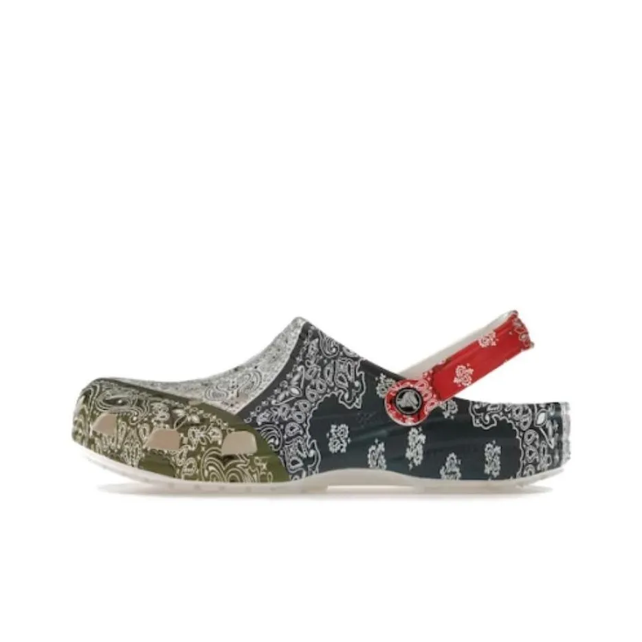 Crocs Classic Fleece Lined Clog Bandana White Red Blue Green