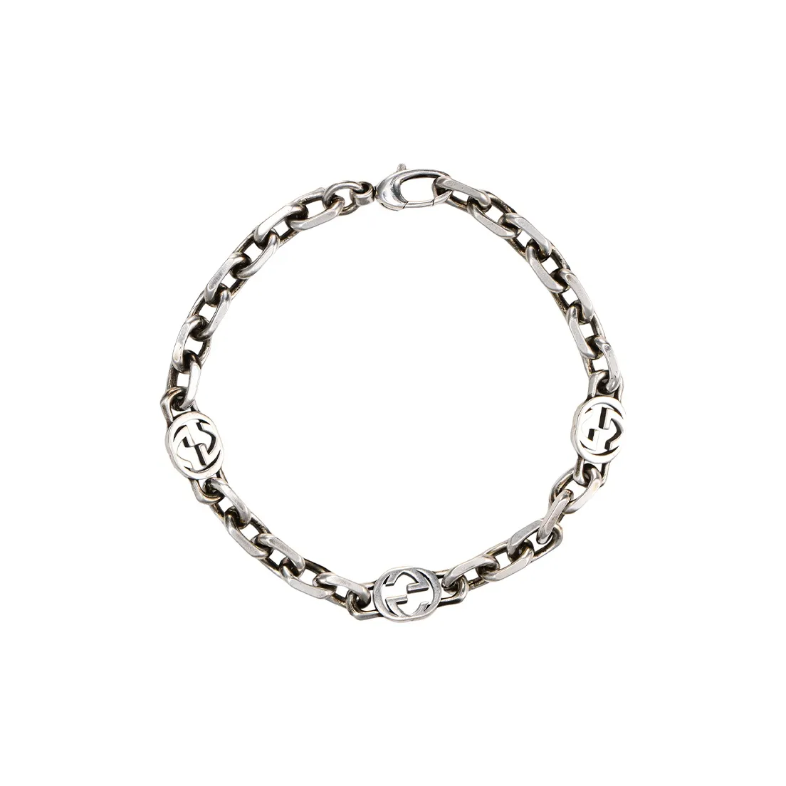 GUCCI 21st Century Silver Interlocking G Chain Costume Bracelet