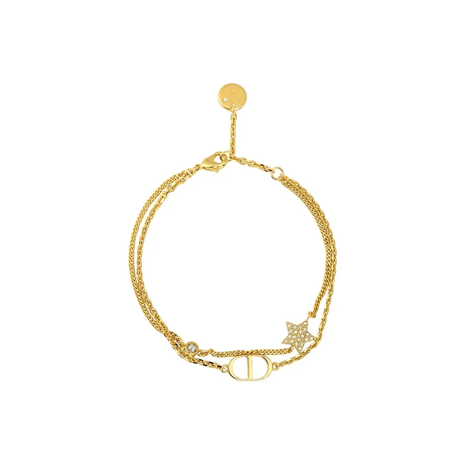 DIOR Crystal Metal Bracelets Women's Gold
